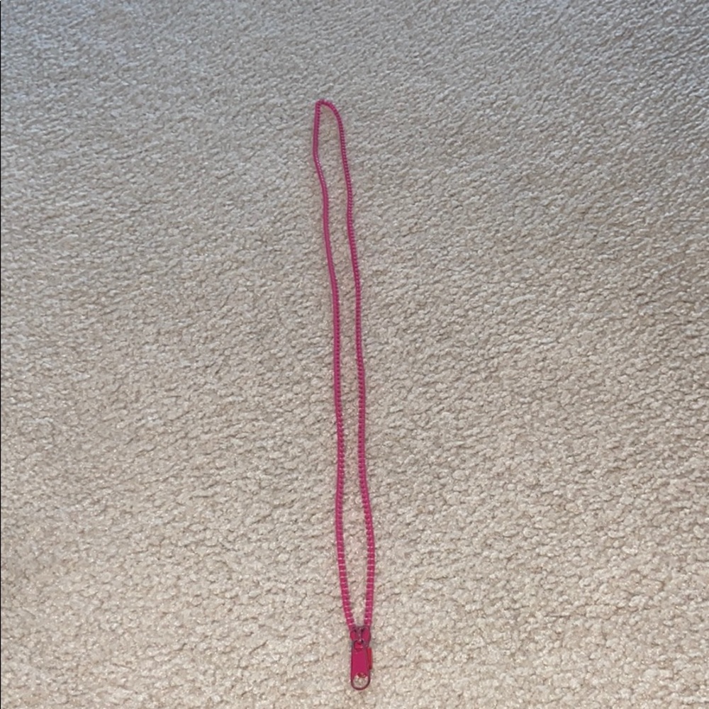 Pink Zipper Lanyard